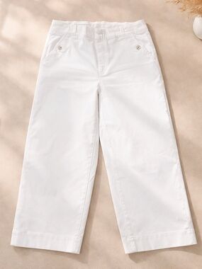 SPANX White Wide-Leg Ankle Pants